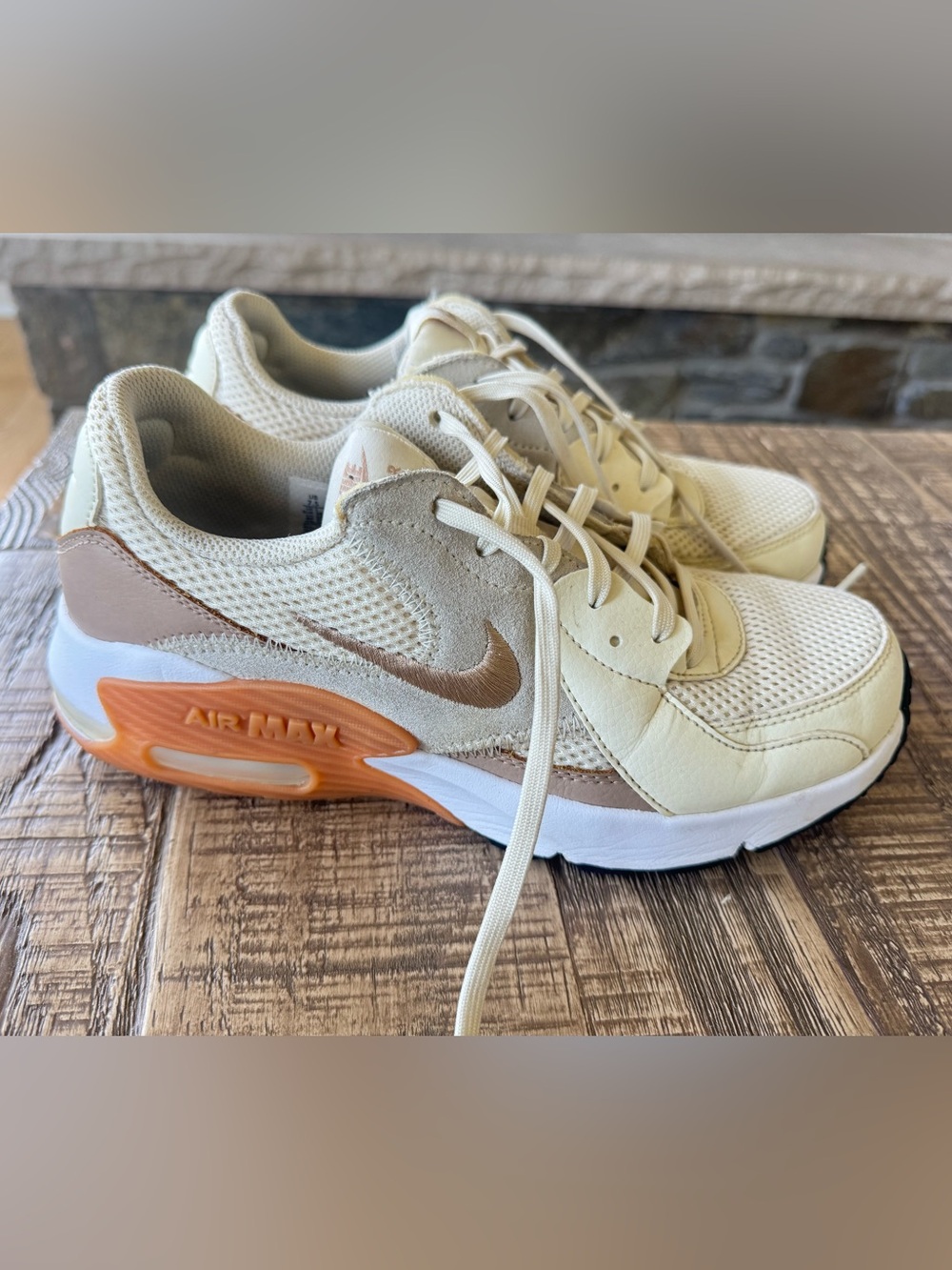 Nike Women’s Air Max Sneakers in Cream, Tan & Gold Accent